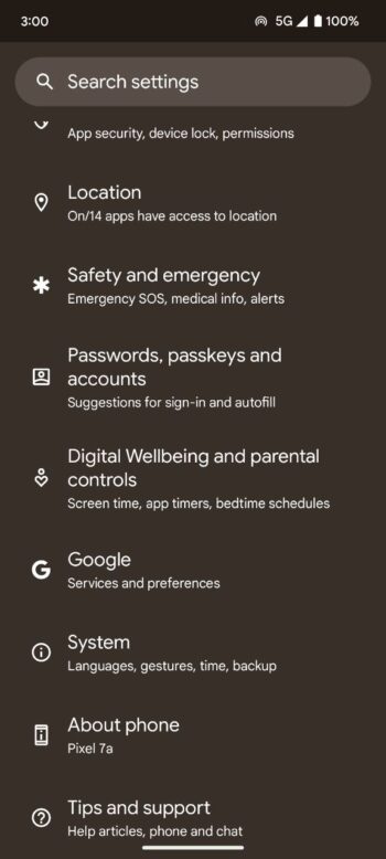 pixel-phone-settings