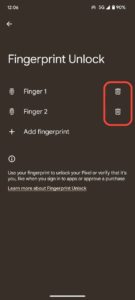 Delete-fingerprint-pixel