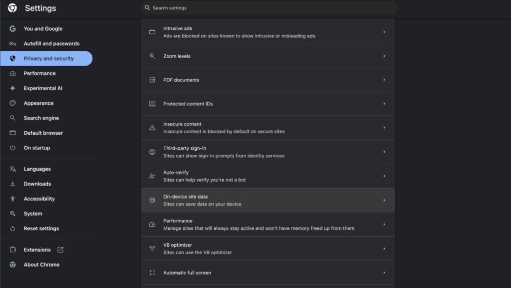 chrome-on-site-data-settings